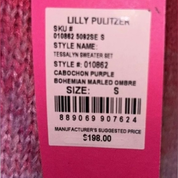 Lilly Pulitzer Bohemian Marled Ombré Tank Cabochon Purple Tessalyn Sweater Small - Picture 7 of 8
